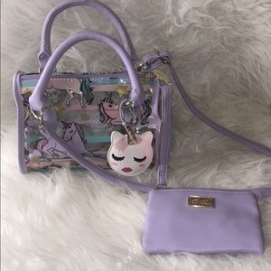 🦄NWT Betsey Johnson unicorn purse and pouch